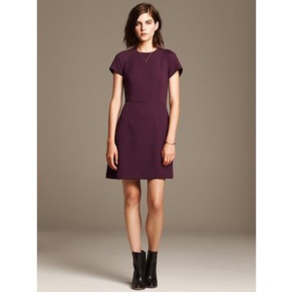 Banana Republic NWT Textured Fall Sheath Plum Sz 6